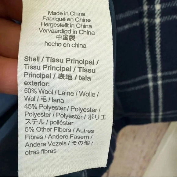 J.Crew Womens cocoon Stadium windowpane Wool blend coat size 0 petite - Picture 12 of 14